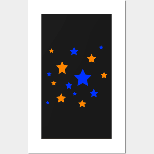 Orange and blue star bundle Posters and Art